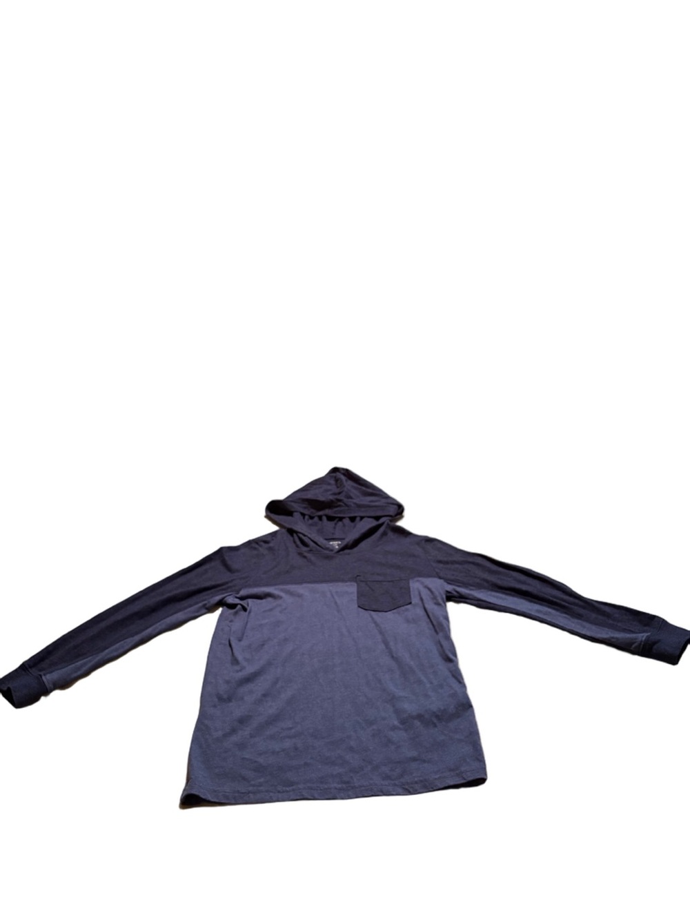 Carter's Boy's Two-Tone Navy Hooded Long-Sleeve Pullover Shirt Size 8